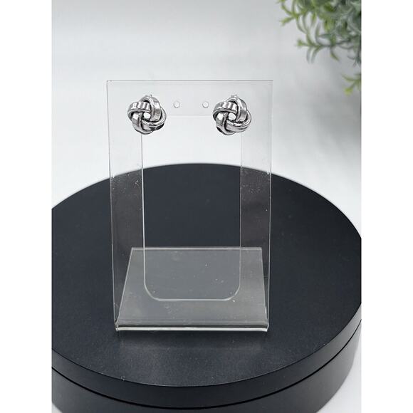Sterling Silver Dainty Love Knot Post Stud Earring 925 Backs - Picture 10 of 15